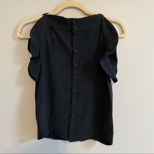 Back Button Navy Crop Top - Small